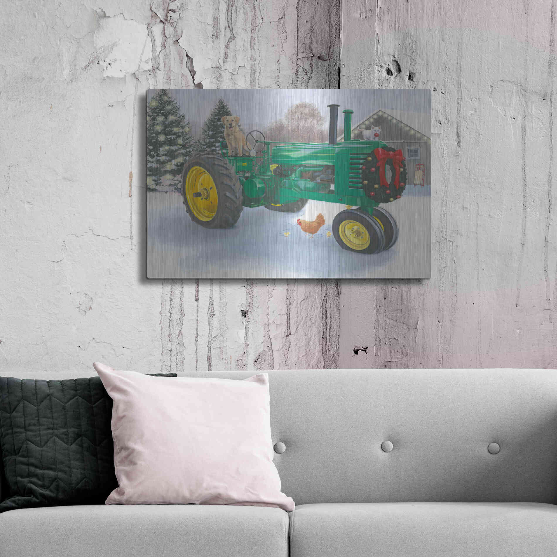 Luxe Metal Art 'Christmas in the Heartland III' by James Wiens, Metal Wall Art,36x24