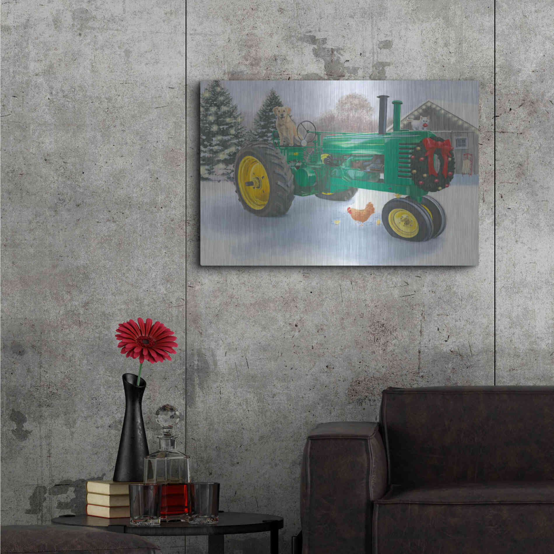 Luxe Metal Art 'Christmas in the Heartland III' by James Wiens, Metal Wall Art,36x24