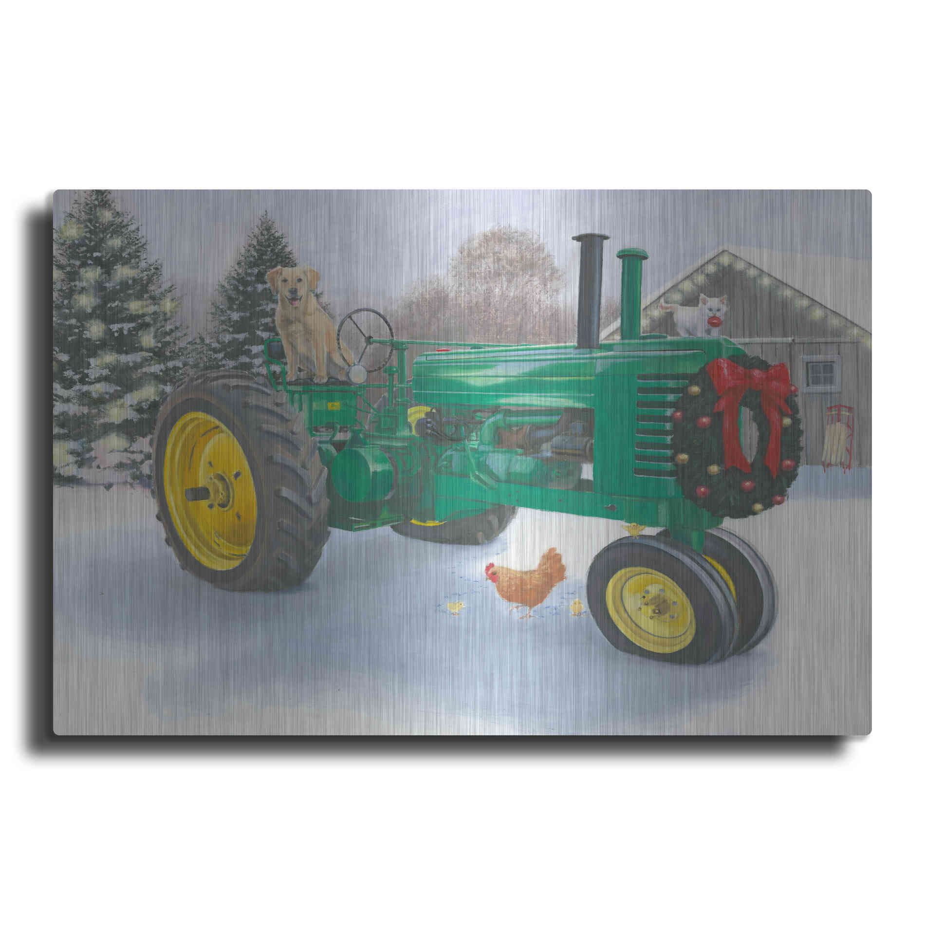 Luxe Metal Art 'Christmas in the Heartland III' by James Wiens, Metal Wall Art