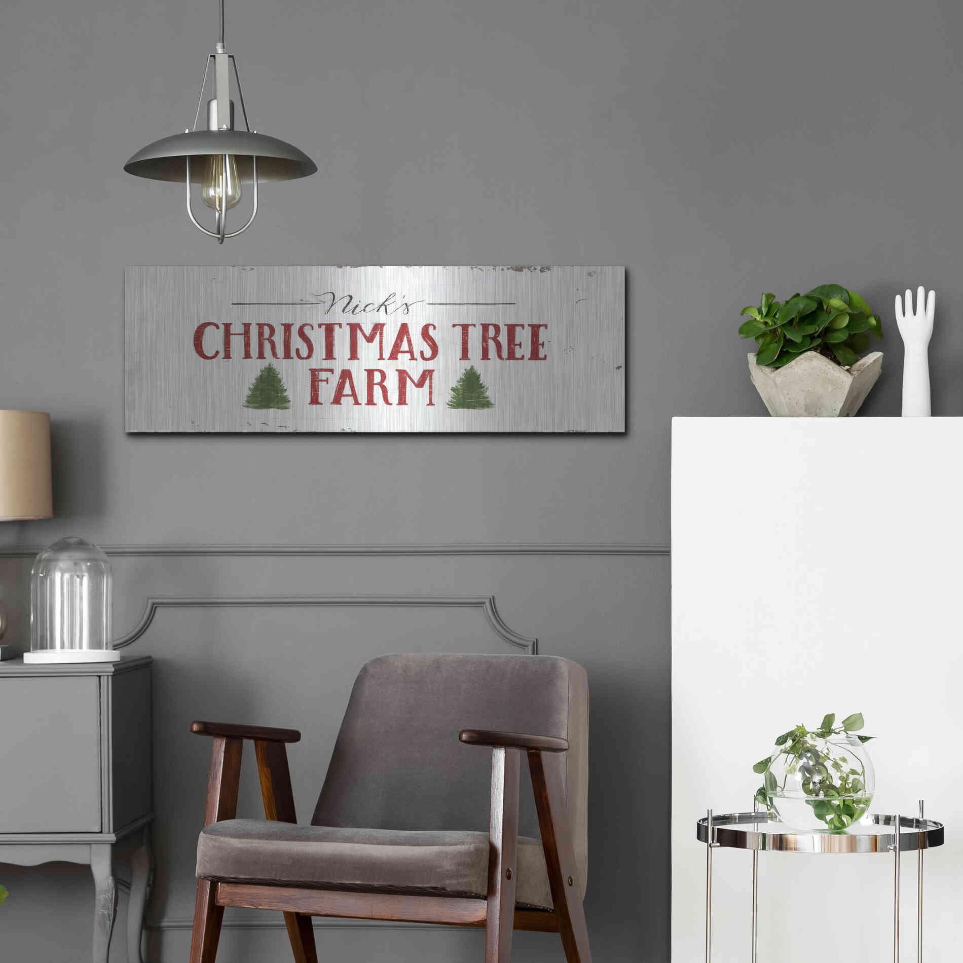 Luxe Metal Art 'Christmas in the Heartland VI' by James Wiens, Metal Wall Art,36x12