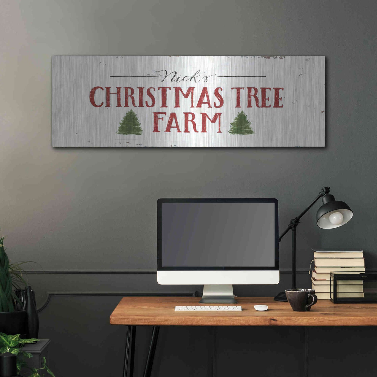 Luxe Metal Art 'Christmas in the Heartland VI' by James Wiens, Metal Wall Art,48x16