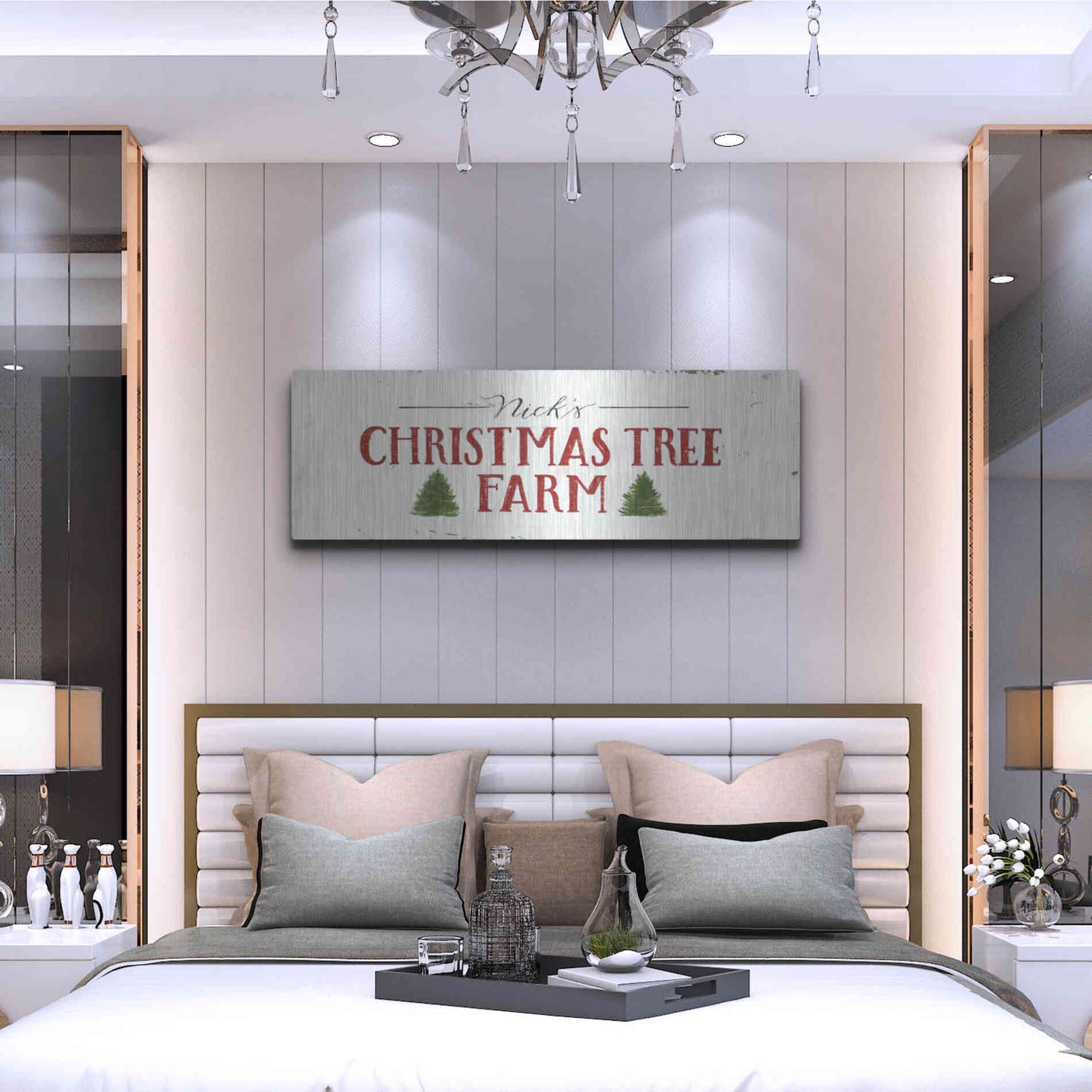 Luxe Metal Art 'Christmas in the Heartland VI' by James Wiens, Metal Wall Art,48x16