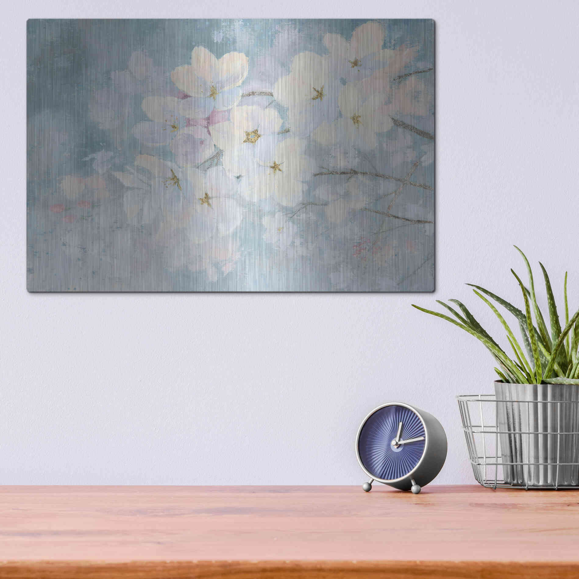 Luxe Metal Art 'Splendid Bloom' by James Wiens, Metal Wall Art,16x12