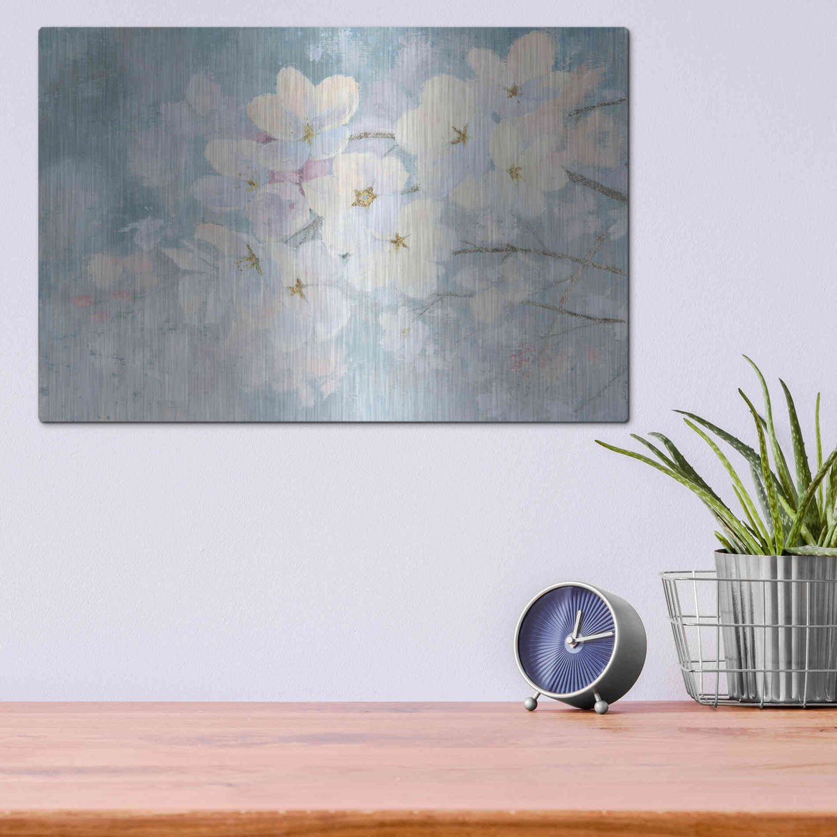 Luxe Metal Art 'Splendid Bloom' by James Wiens, Metal Wall Art,16x12