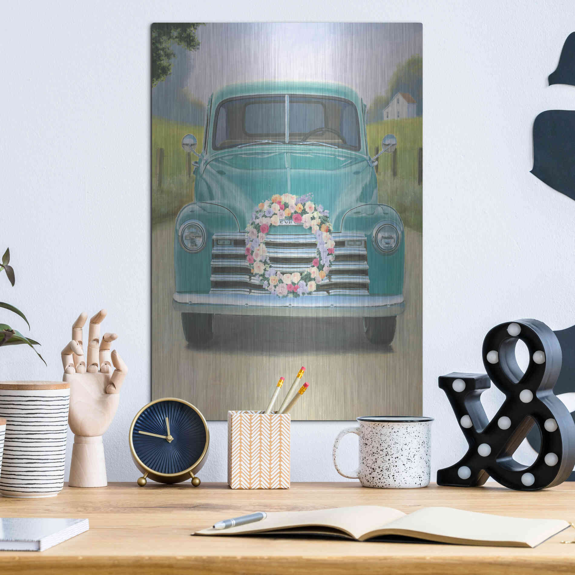 Luxe Metal Art 'Beautiful Country I' by James Wiens, Metal Wall Art,12x16