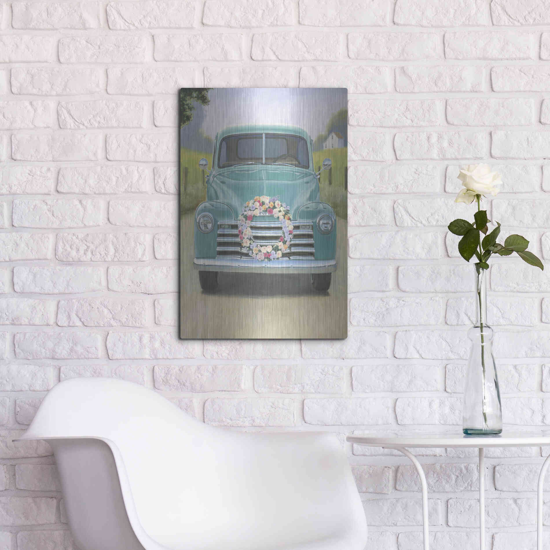 Luxe Metal Art 'Beautiful Country I' by James Wiens, Metal Wall Art,16x24