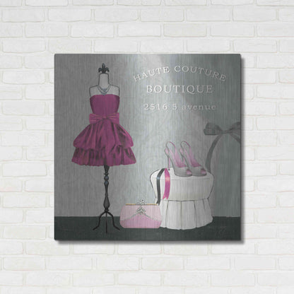 Luxe Metal Art 'Dress Fitting Boutique Sq II' by Marco Fabiano, Metal Wall Art,36x36
