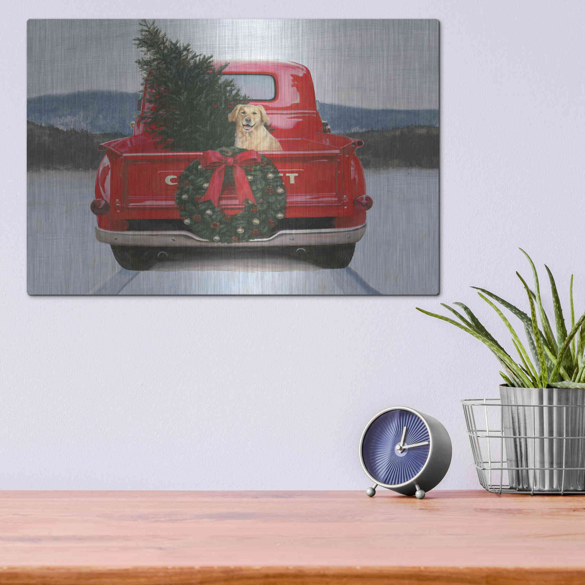 Luxe Metal Art 'Christmas in the Heartland IV' by James Wiens, Metal Wall Art,16x12