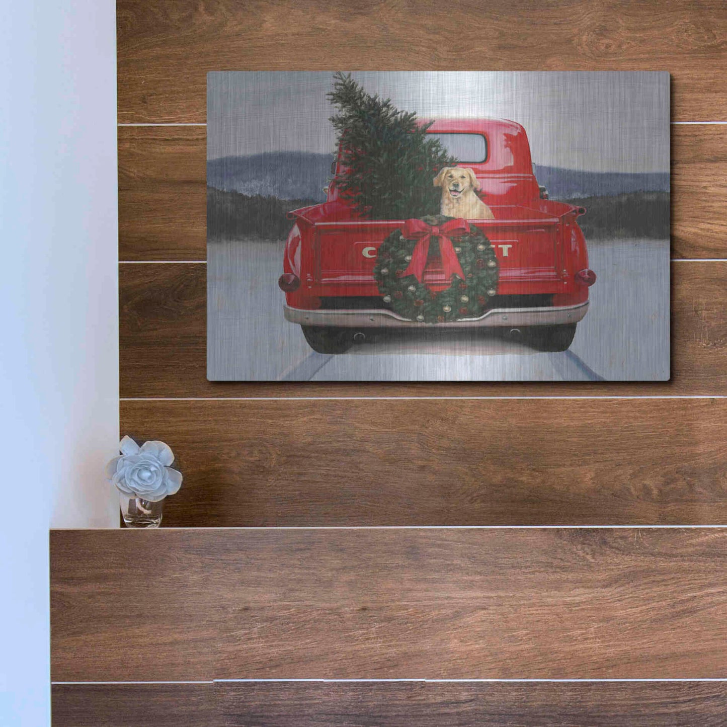 Luxe Metal Art 'Christmas in the Heartland IV' by James Wiens, Metal Wall Art,16x12