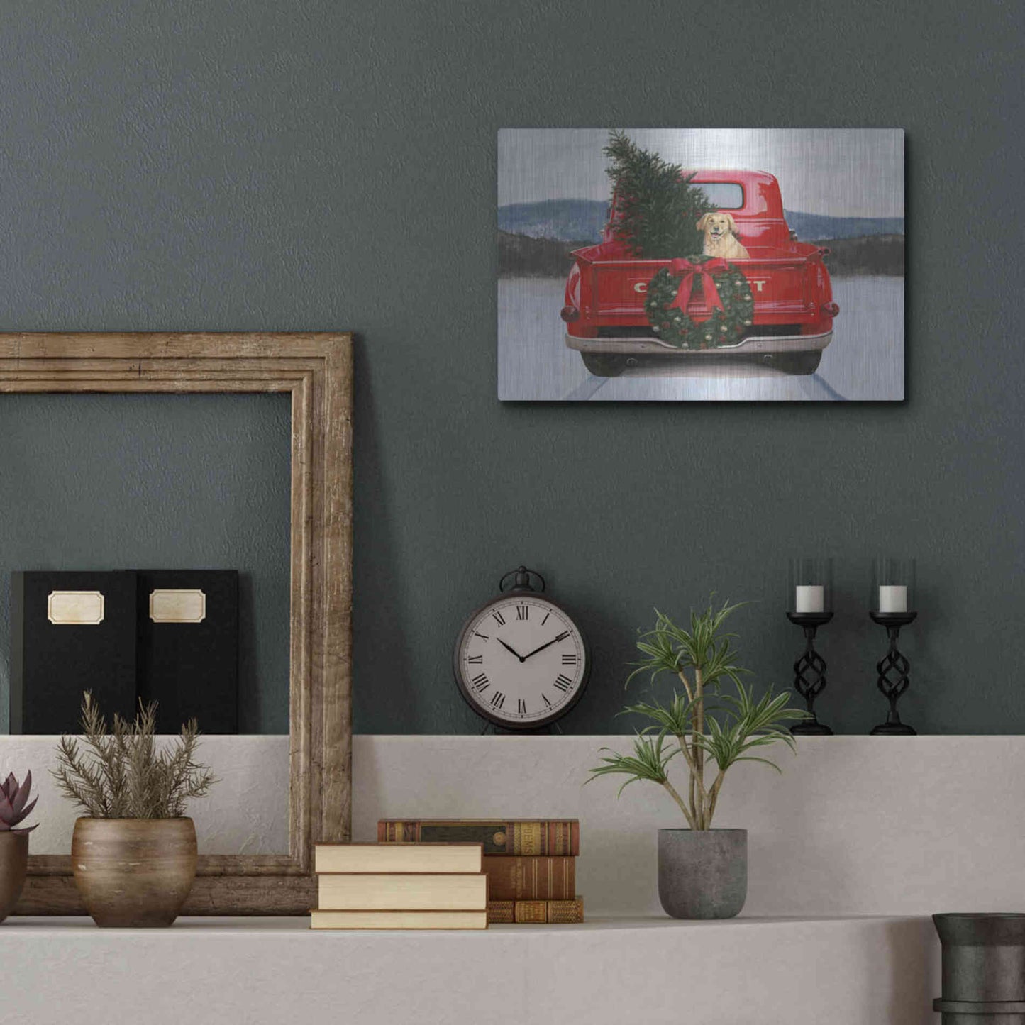 Luxe Metal Art 'Christmas in the Heartland IV' by James Wiens, Metal Wall Art,16x12