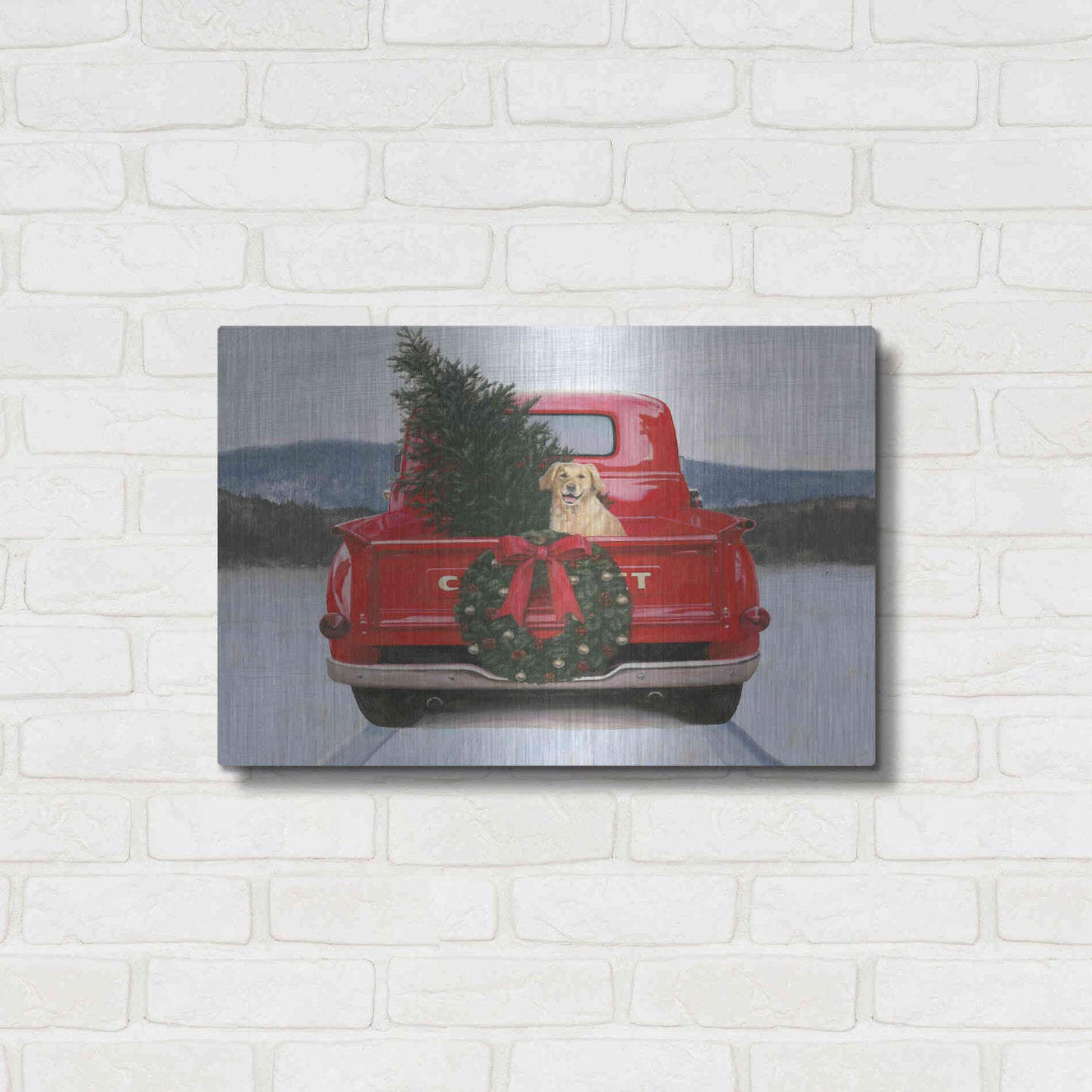 Luxe Metal Art 'Christmas in the Heartland IV' by James Wiens, Metal Wall Art,24x16