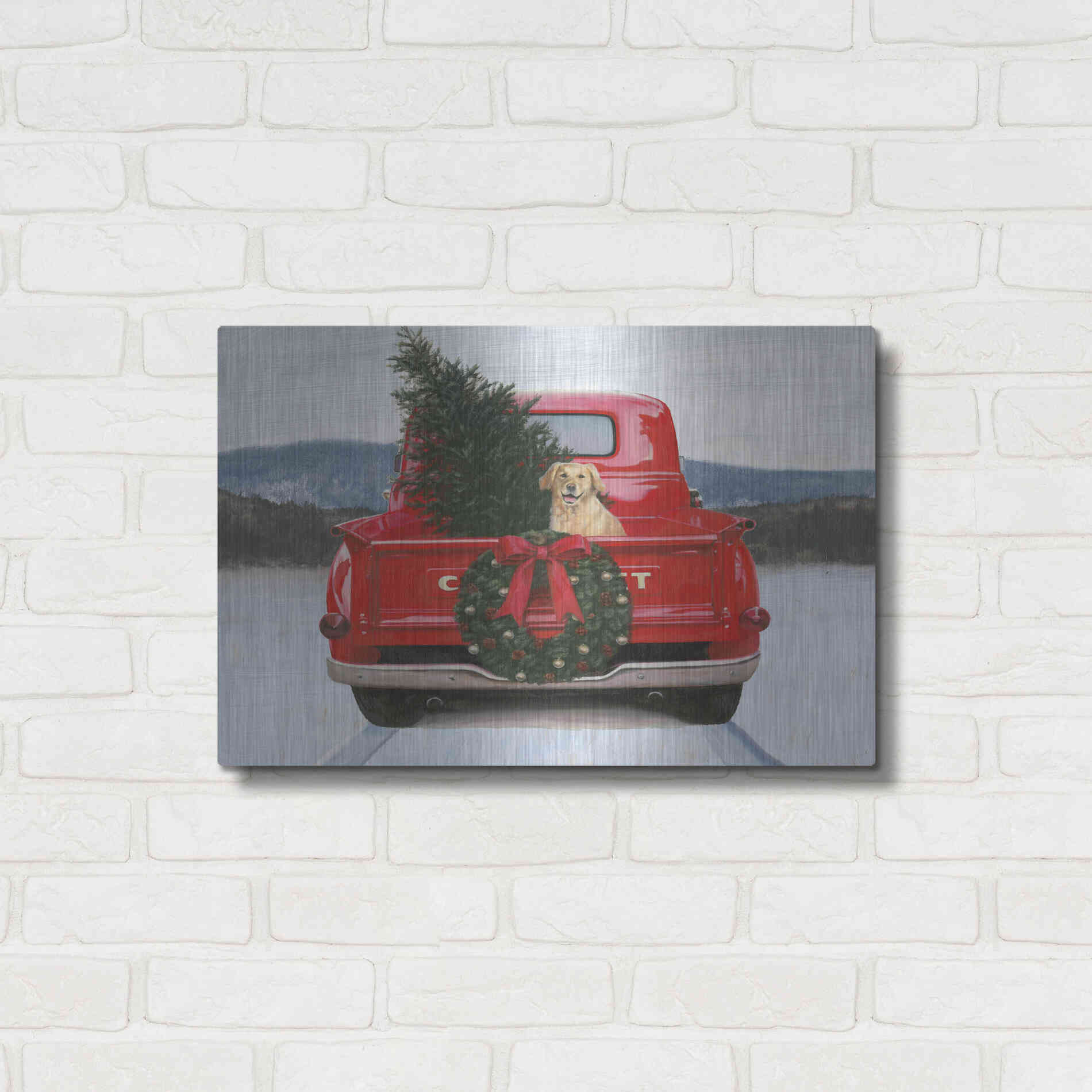 Luxe Metal Art 'Christmas in the Heartland IV' by James Wiens, Metal Wall Art,24x16