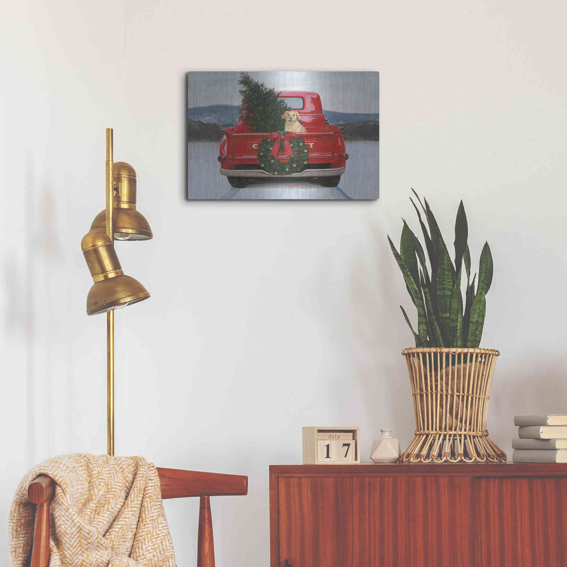 Luxe Metal Art 'Christmas in the Heartland IV' by James Wiens, Metal Wall Art,24x16