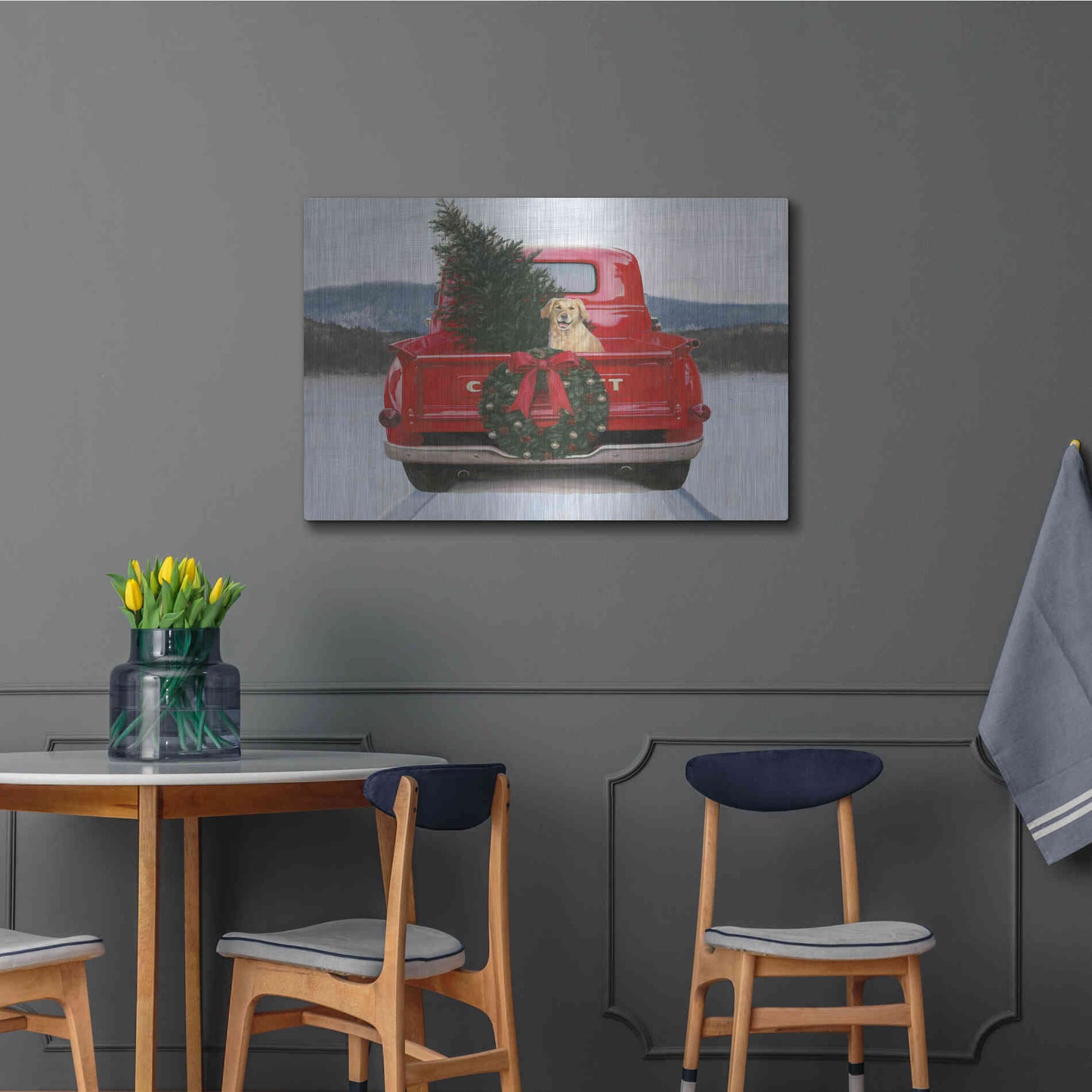 Luxe Metal Art 'Christmas in the Heartland IV' by James Wiens, Metal Wall Art,36x24