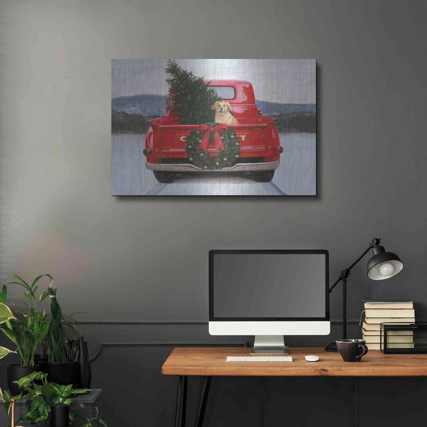 Luxe Metal Art 'Christmas in the Heartland IV' by James Wiens, Metal Wall Art,36x24