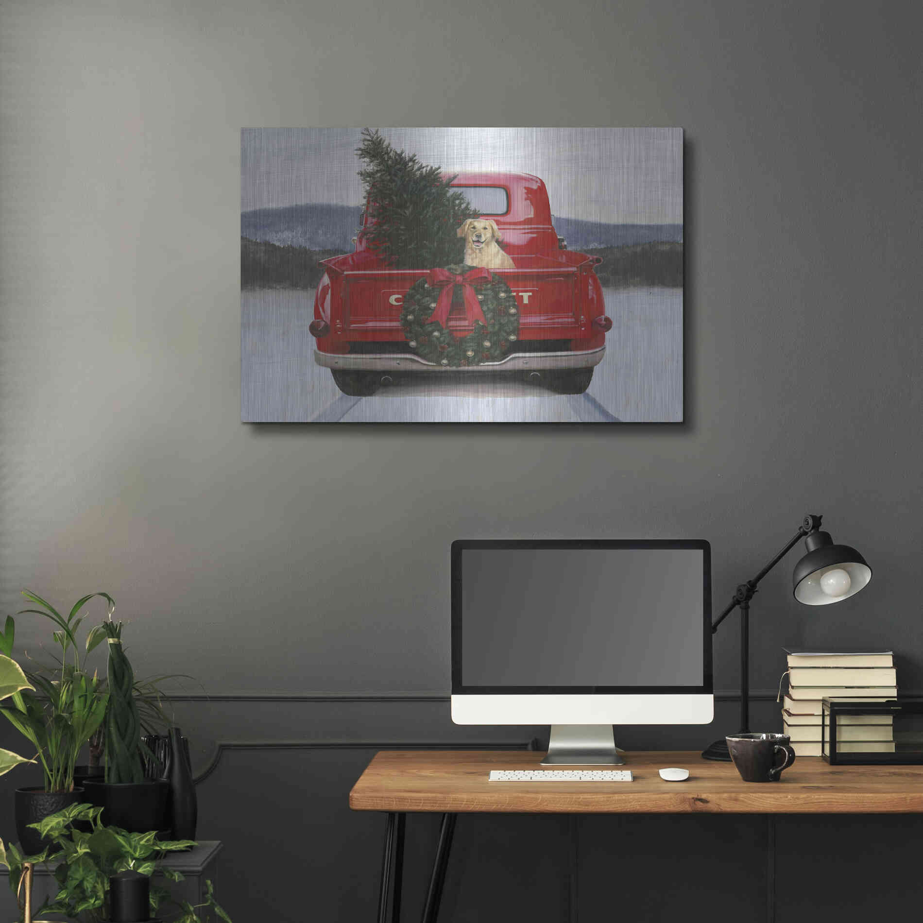 Luxe Metal Art 'Christmas in the Heartland IV' by James Wiens, Metal Wall Art,36x24