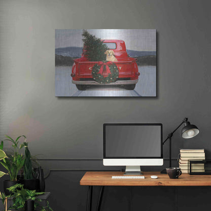 Luxe Metal Art 'Christmas in the Heartland IV' by James Wiens, Metal Wall Art,36x24