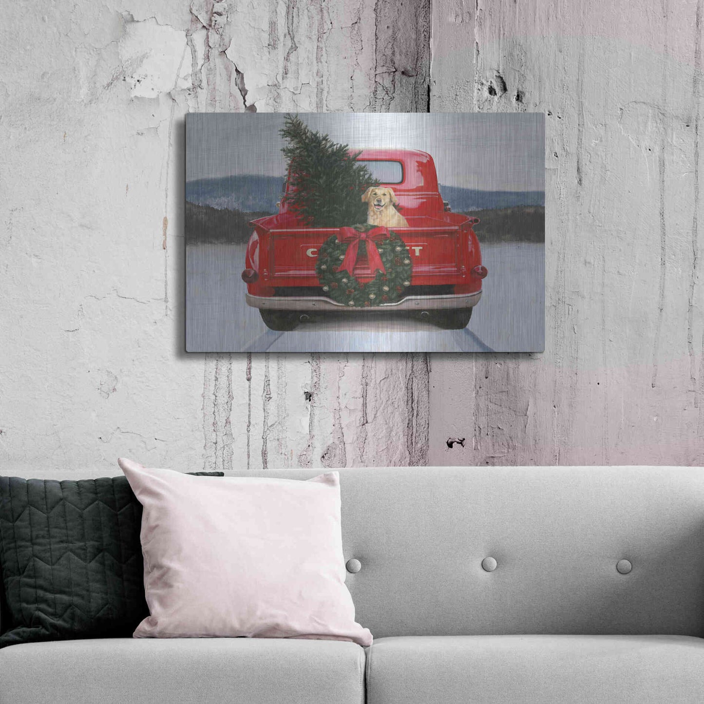 Luxe Metal Art 'Christmas in the Heartland IV' by James Wiens, Metal Wall Art,36x24