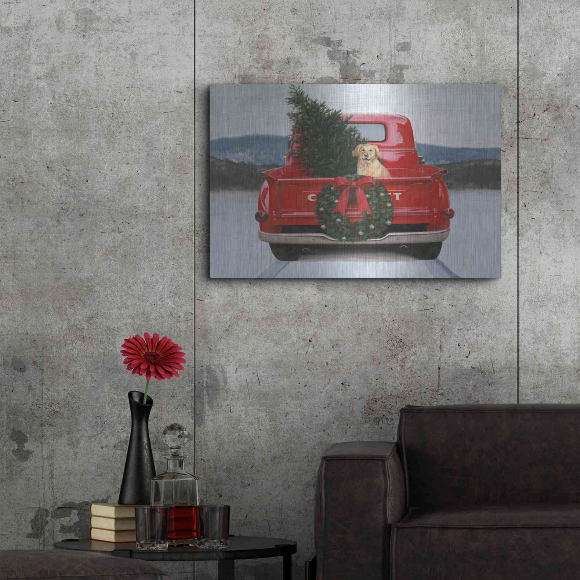 Luxe Metal Art 'Christmas in the Heartland IV' by James Wiens, Metal Wall Art,36x24