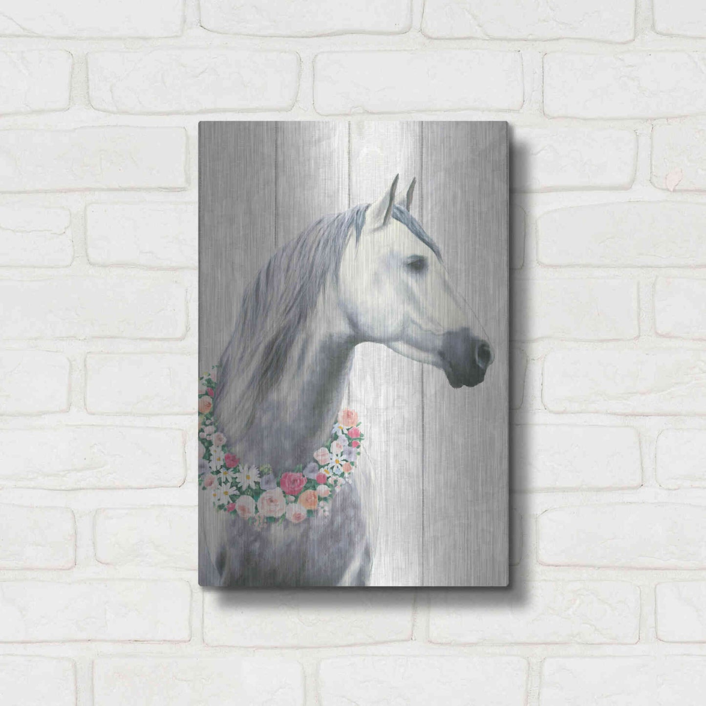 Luxe Metal Art 'Spirit Stallion I on wood' by James Wiens, Metal Wall Art,12x16