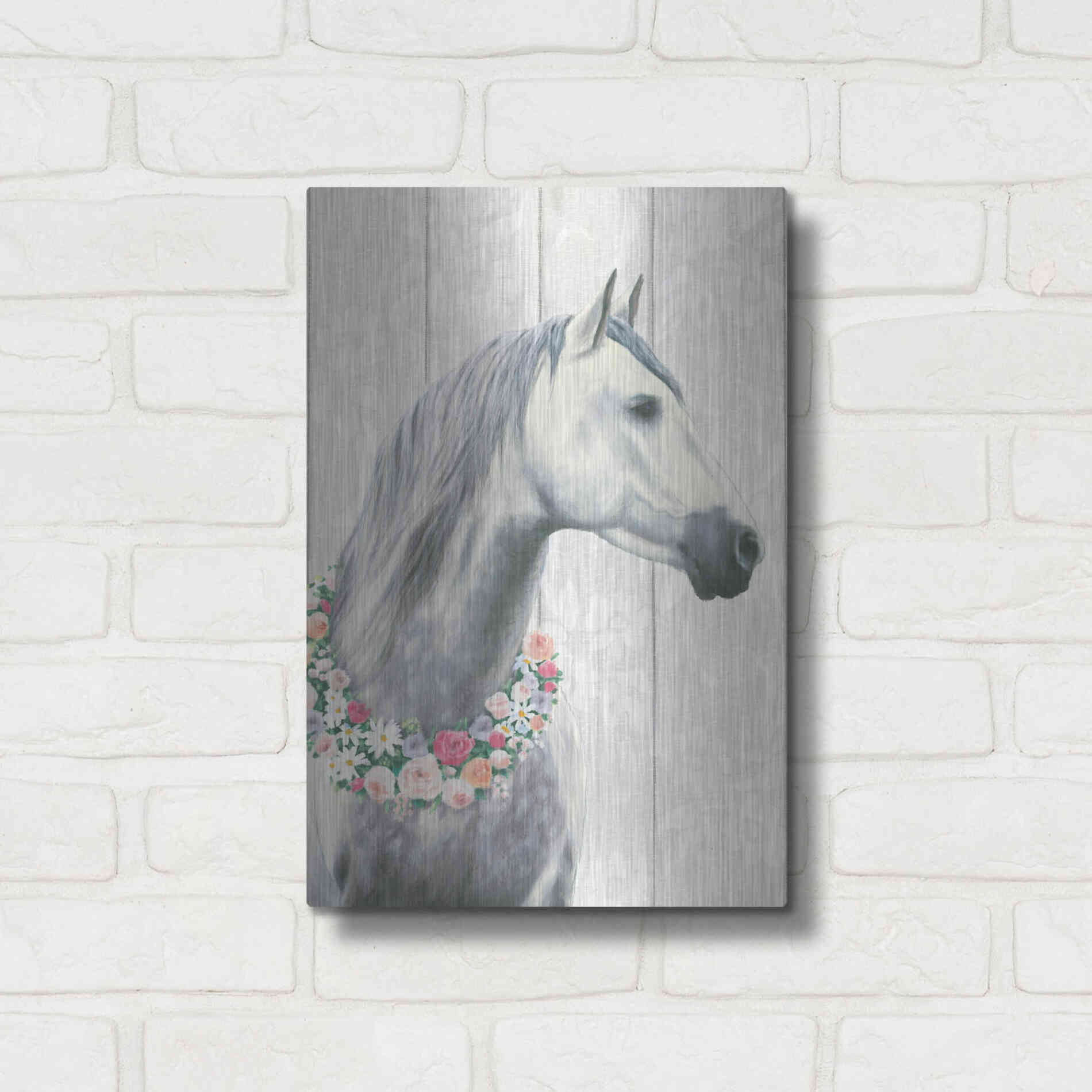 Luxe Metal Art 'Spirit Stallion I on wood' by James Wiens, Metal Wall Art,12x16