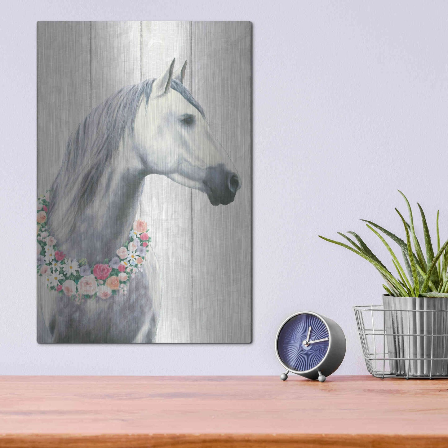 Luxe Metal Art 'Spirit Stallion I on wood' by James Wiens, Metal Wall Art,12x16