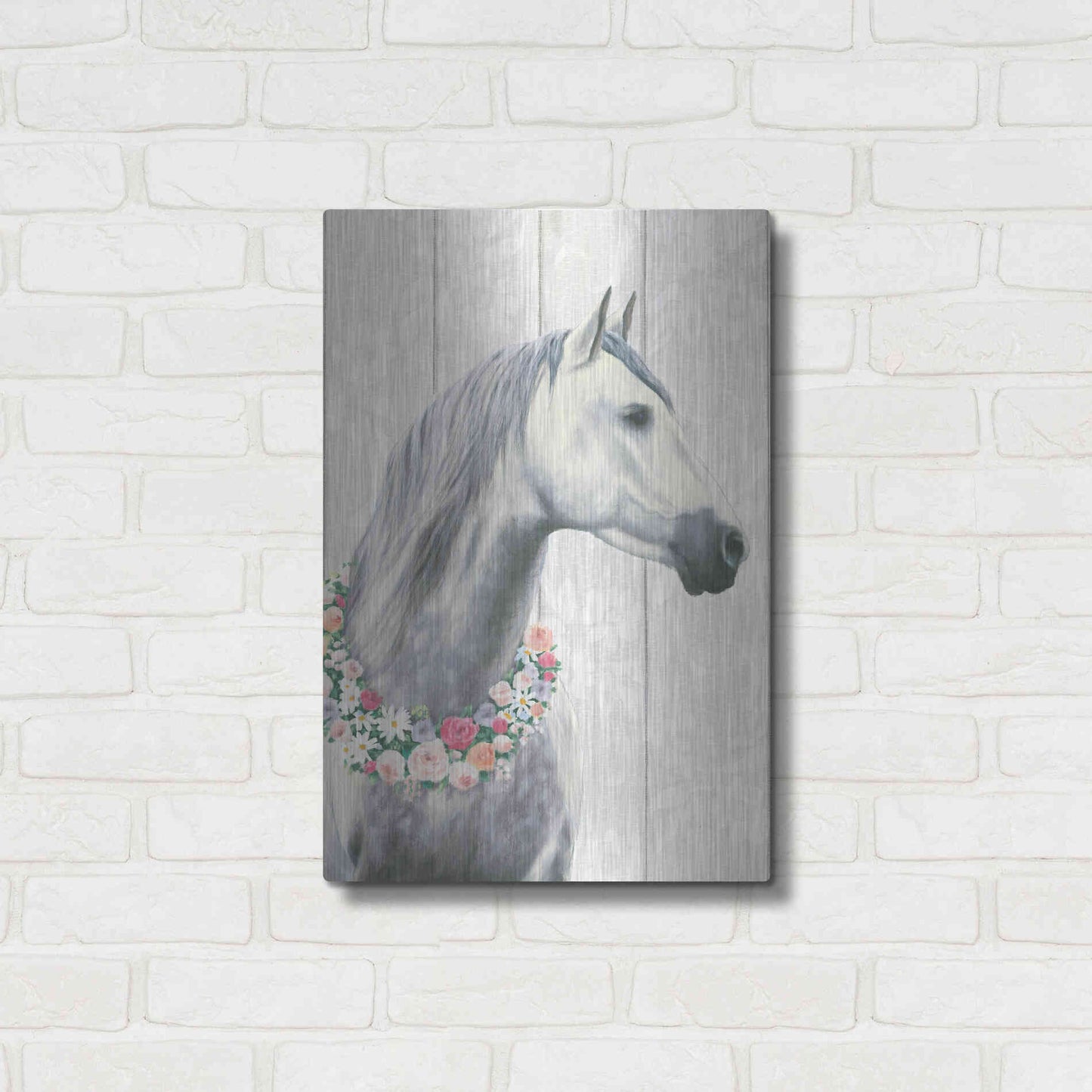 Luxe Metal Art 'Spirit Stallion I on wood' by James Wiens, Metal Wall Art,16x24