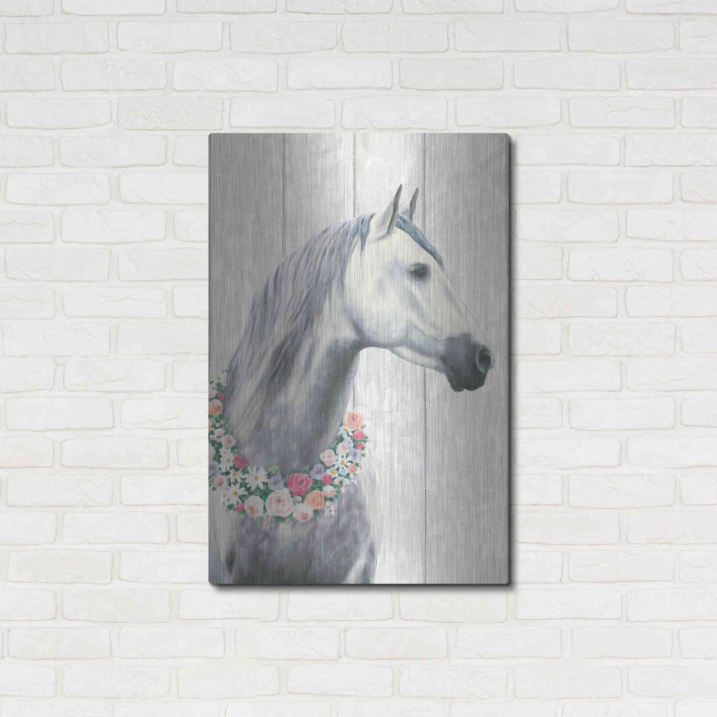 Luxe Metal Art 'Spirit Stallion I on wood' by James Wiens, Metal Wall Art,24x36