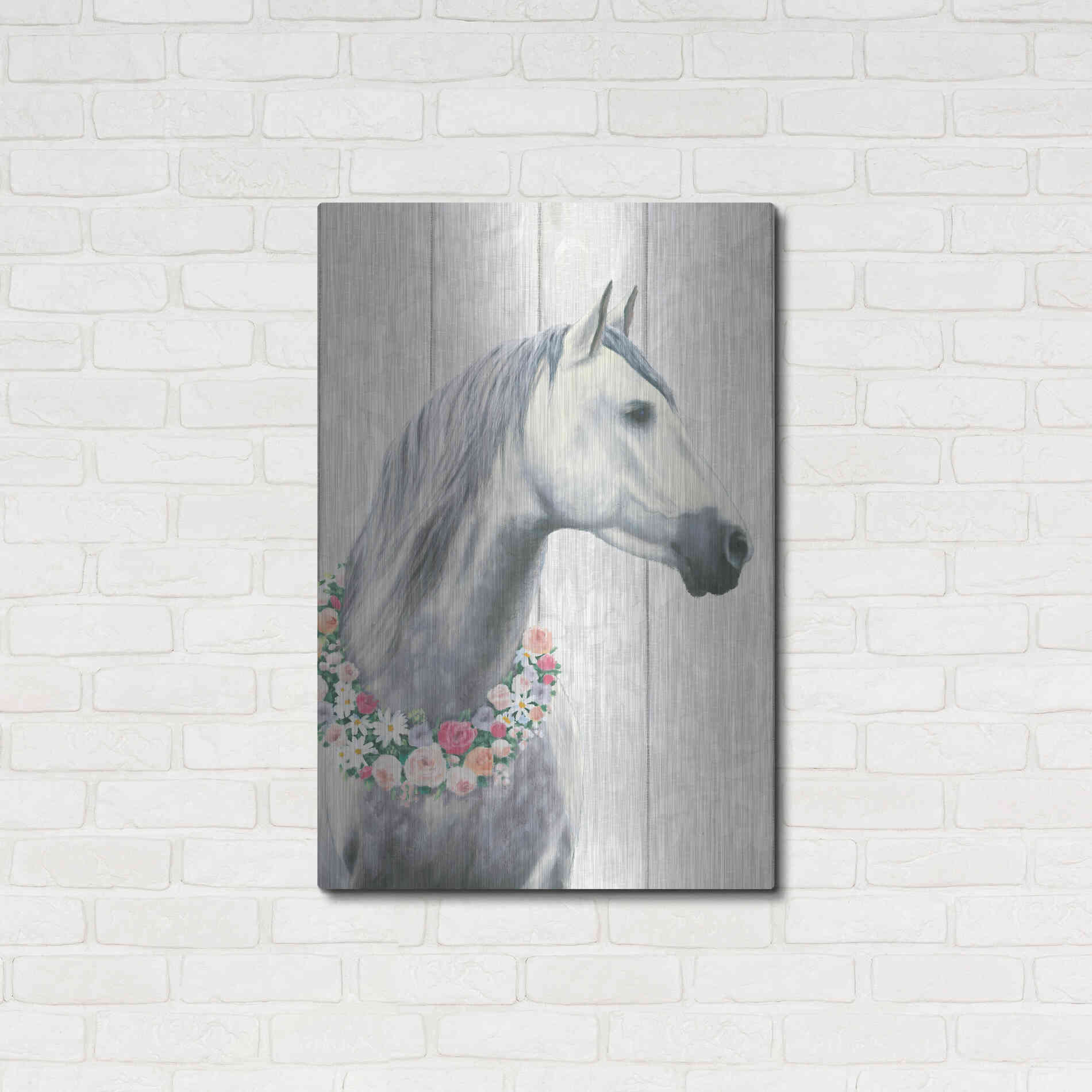Luxe Metal Art 'Spirit Stallion I on wood' by James Wiens, Metal Wall Art,24x36