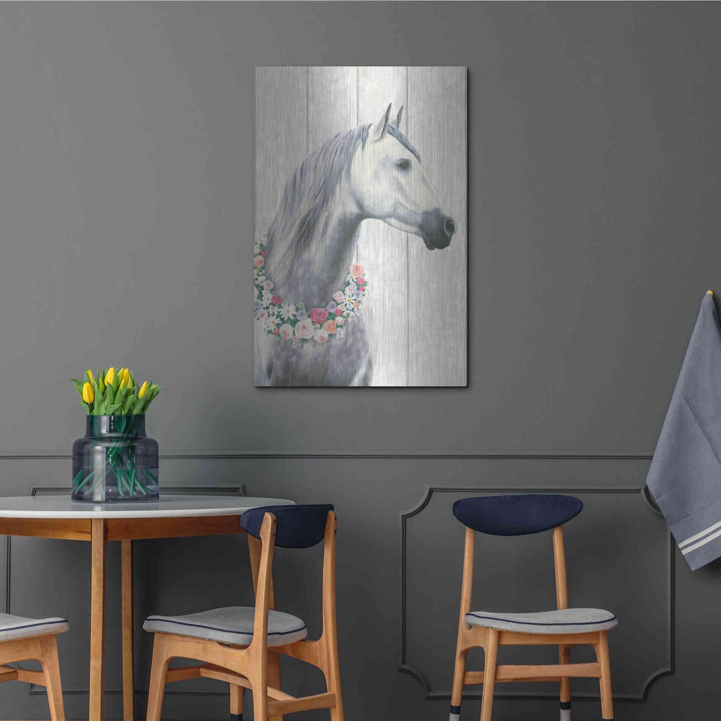 Luxe Metal Art 'Spirit Stallion I on wood' by James Wiens, Metal Wall Art,24x36