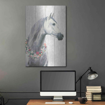 Luxe Metal Art 'Spirit Stallion I on wood' by James Wiens, Metal Wall Art,24x36
