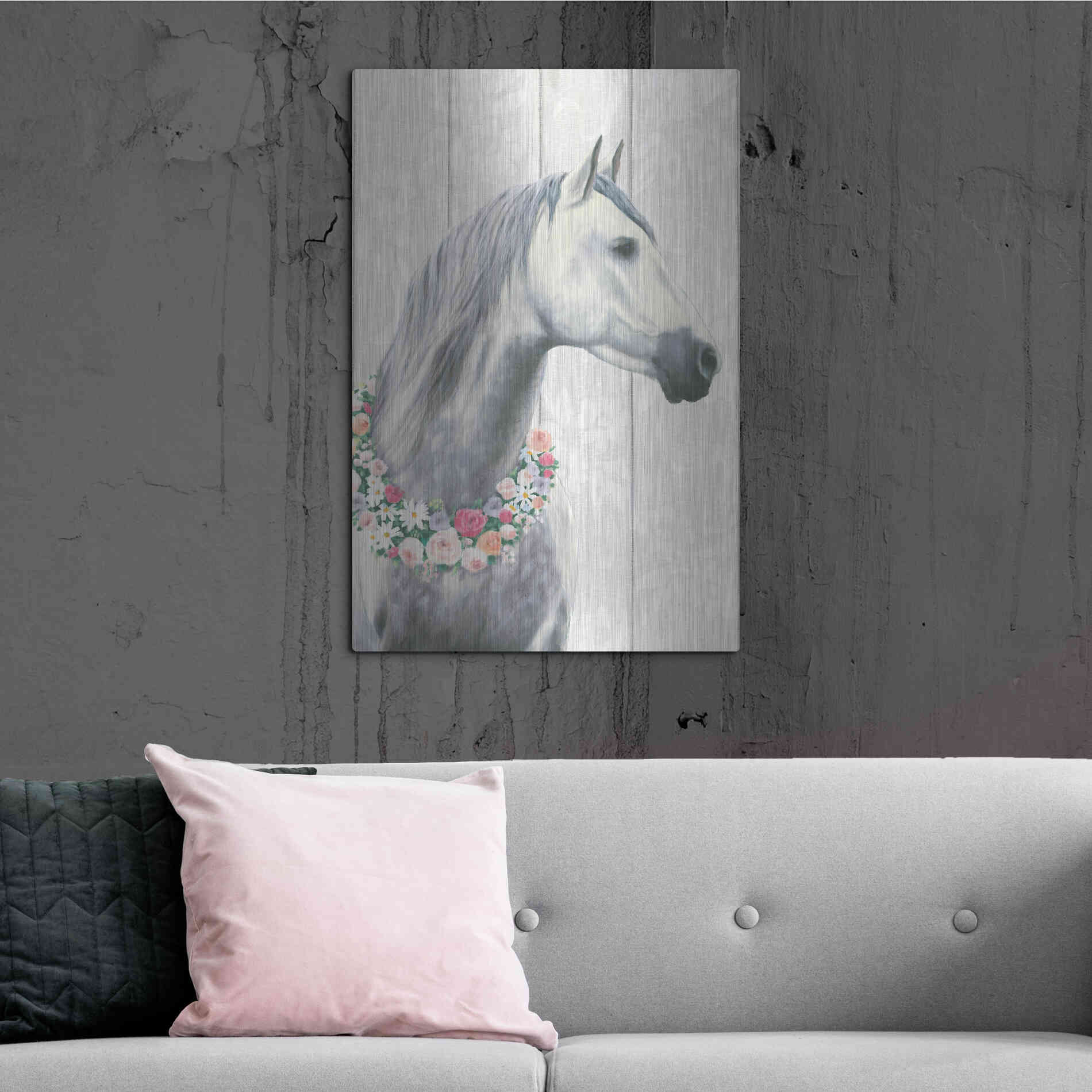 Luxe Metal Art 'Spirit Stallion I on wood' by James Wiens, Metal Wall Art,24x36