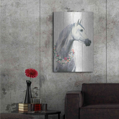 Luxe Metal Art 'Spirit Stallion I on wood' by James Wiens, Metal Wall Art,24x36