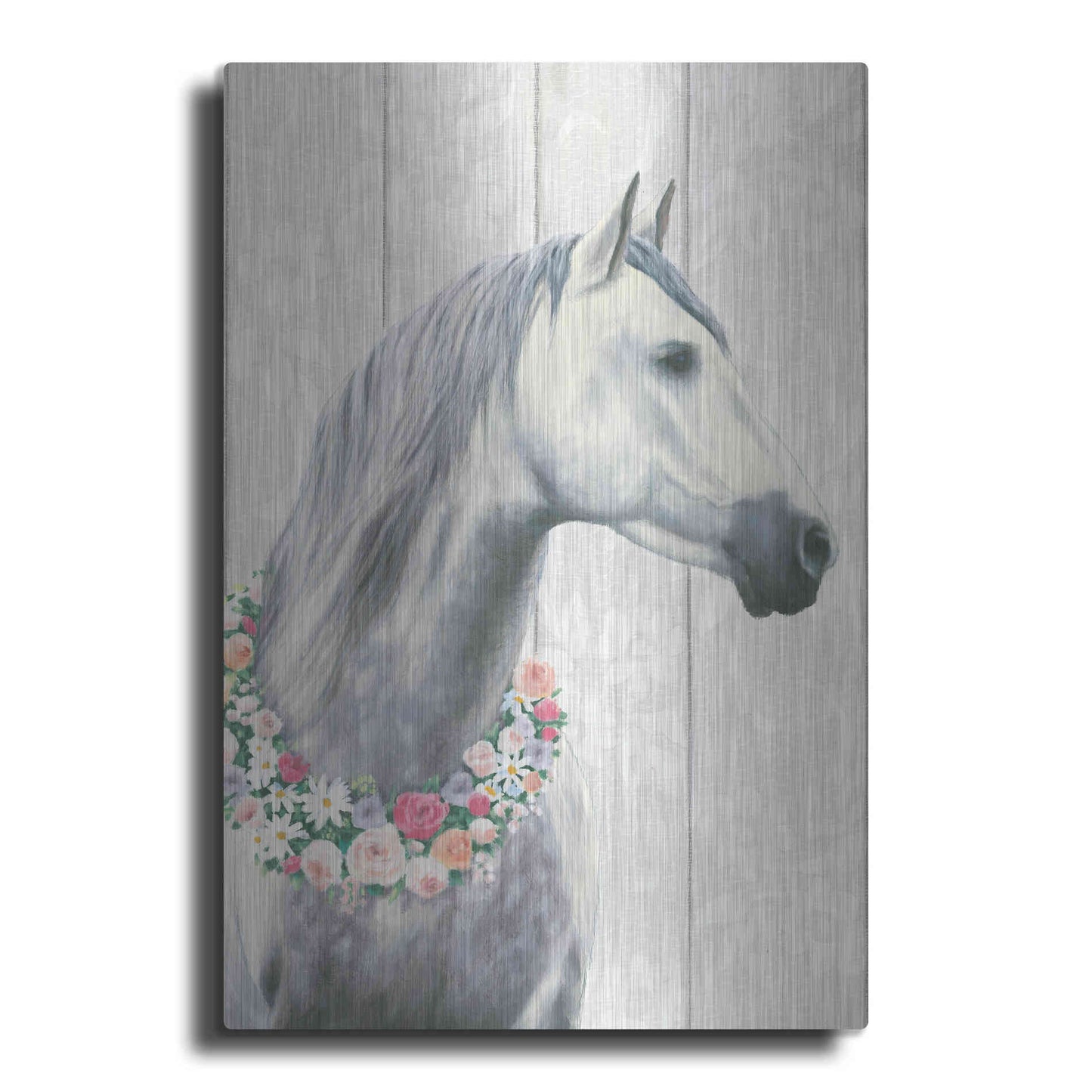 Luxe Metal Art 'Spirit Stallion I on wood' by James Wiens, Metal Wall Art