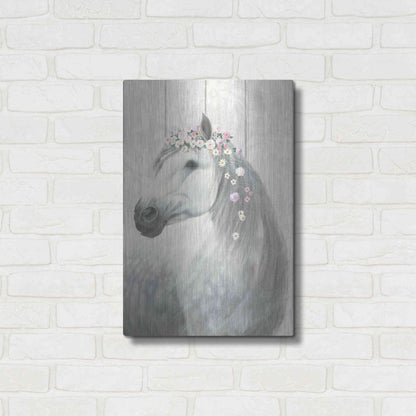 Luxe Metal Art 'Spirit Stallion II on wood' by James Wiens, Metal Wall Art,16x24