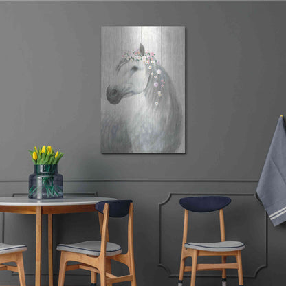 Luxe Metal Art 'Spirit Stallion II on wood' by James Wiens, Metal Wall Art,24x36
