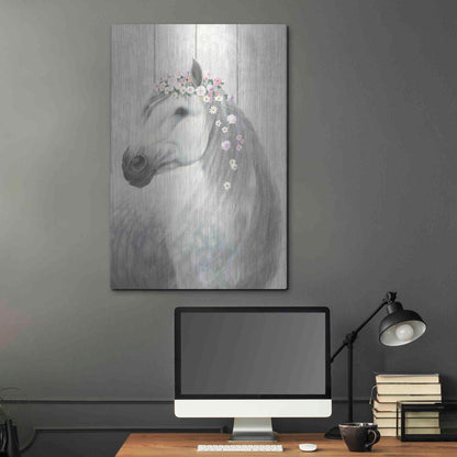 Luxe Metal Art 'Spirit Stallion II on wood' by James Wiens, Metal Wall Art,24x36