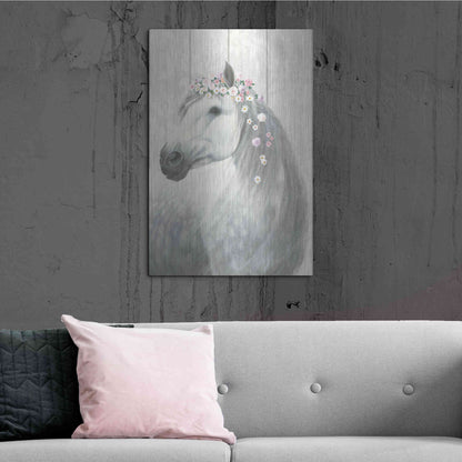 Luxe Metal Art 'Spirit Stallion II on wood' by James Wiens, Metal Wall Art,24x36