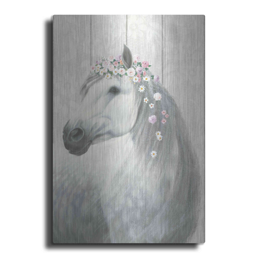 Luxe Metal Art 'Spirit Stallion II on wood' by James Wiens, Metal Wall Art