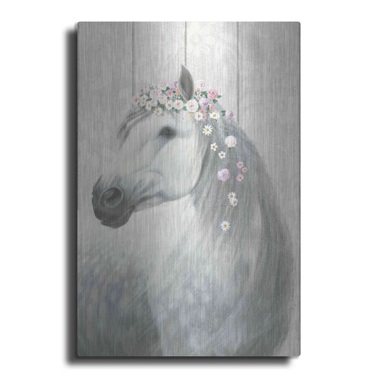 Luxe Metal Art 'Spirit Stallion II on wood' by James Wiens, Metal Wall Art