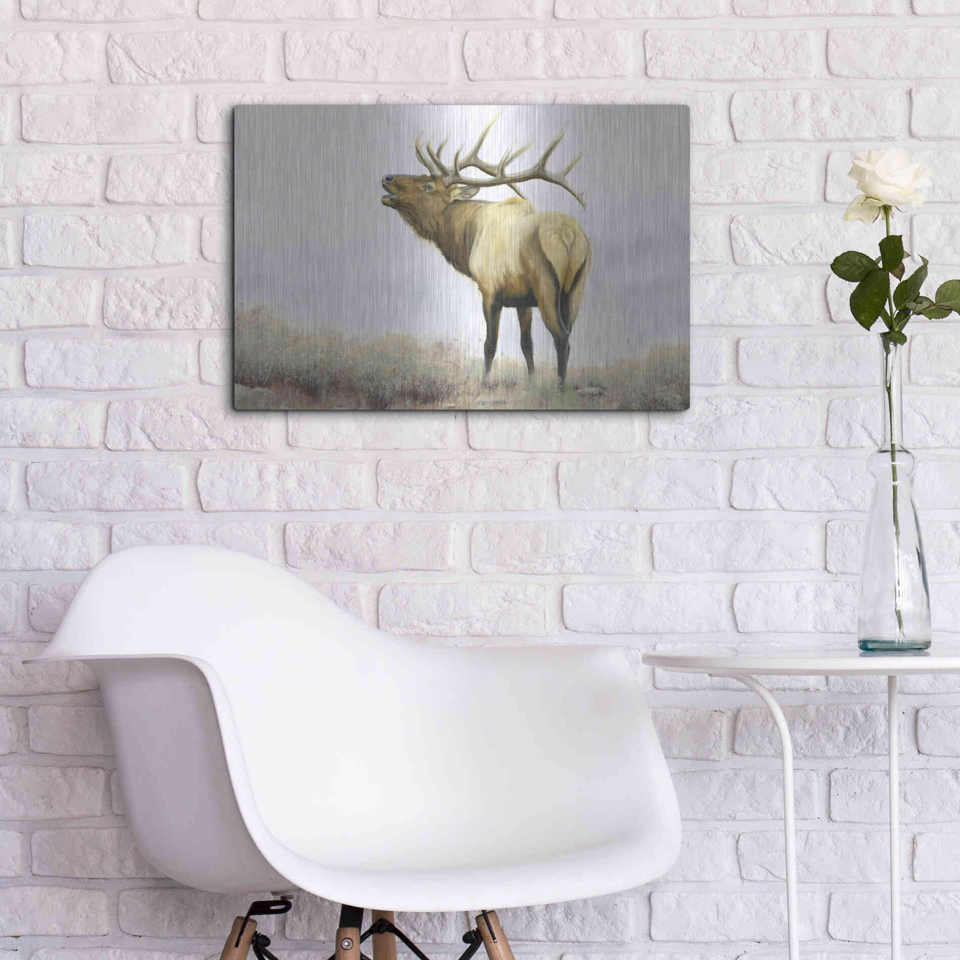 Luxe Metal Art 'Majestic Elk' by James Wiens, Metal Wall Art,24x16