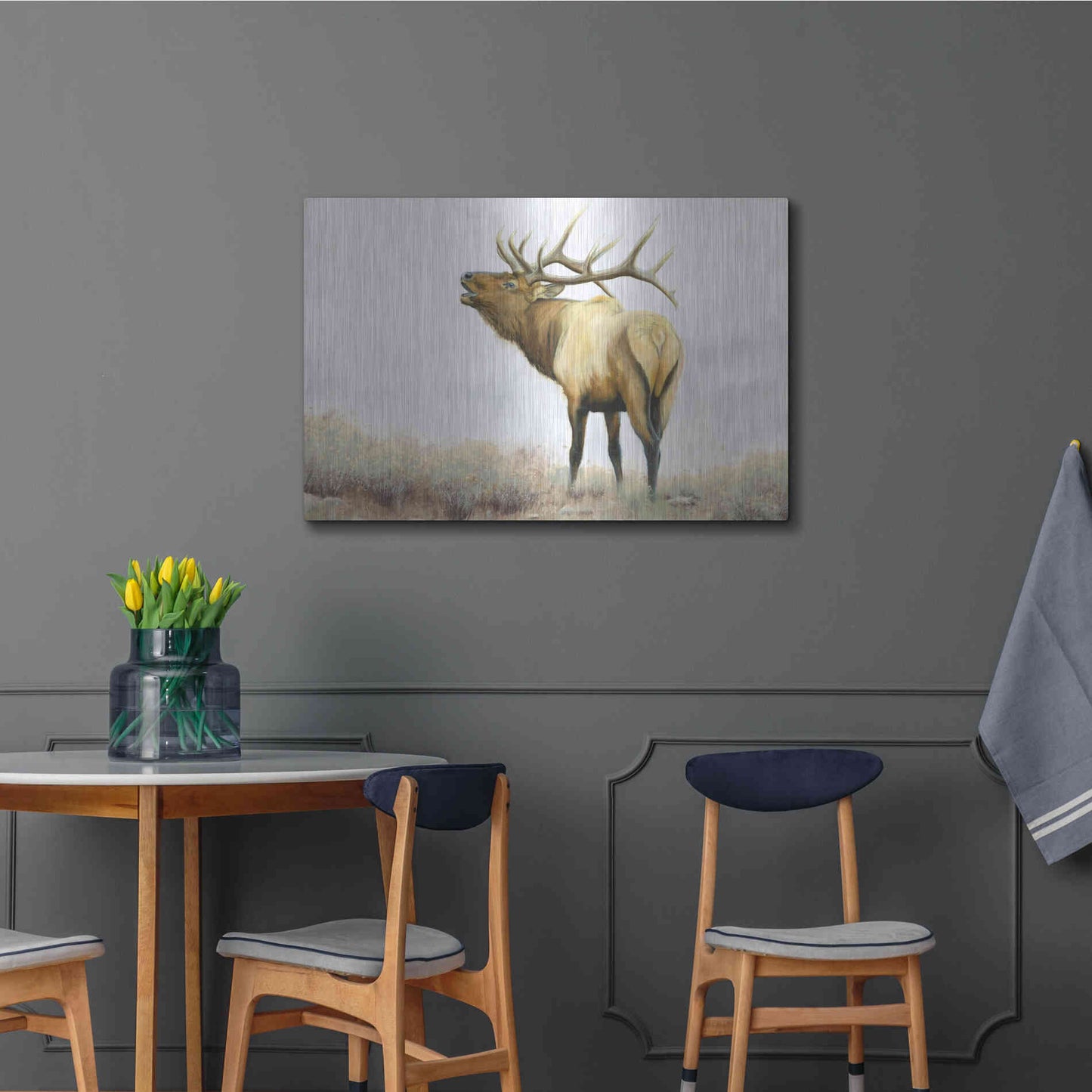 Luxe Metal Art 'Majestic Elk' by James Wiens, Metal Wall Art,36x24