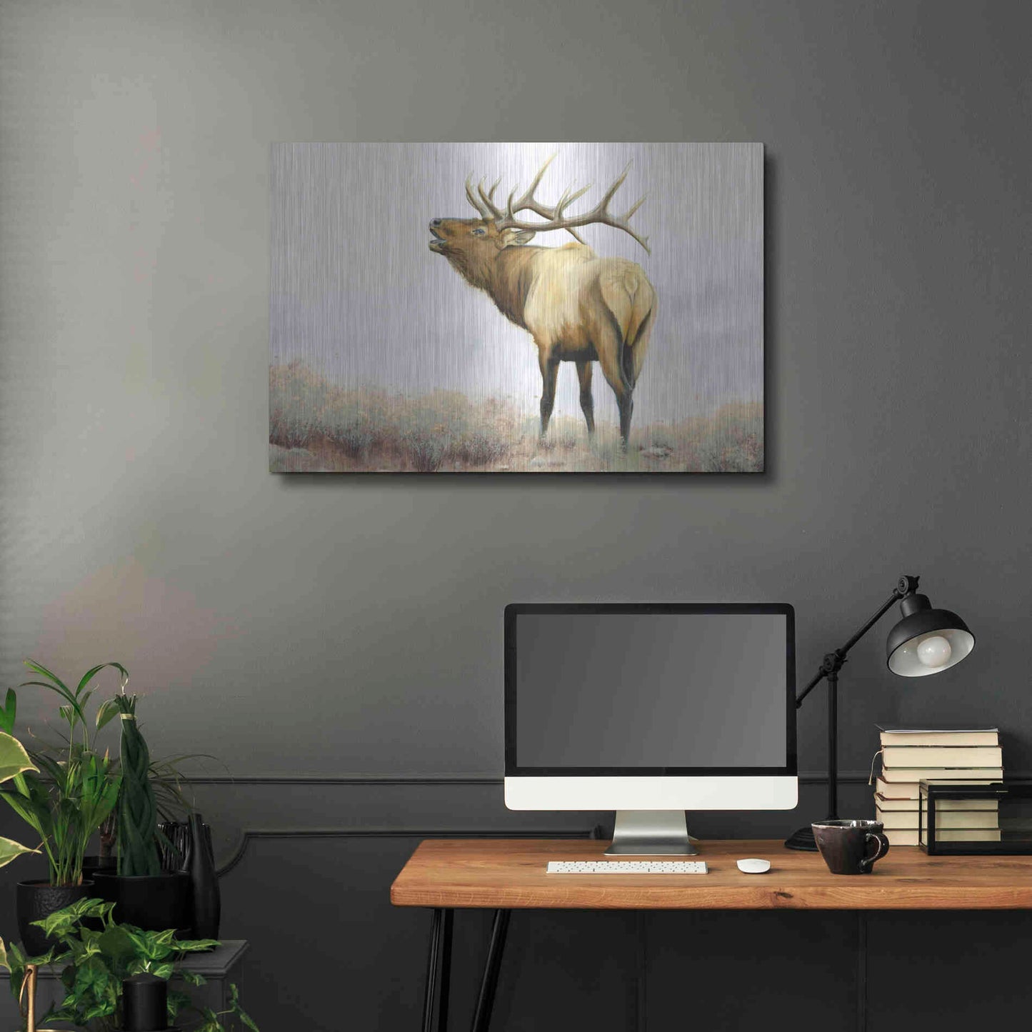 Luxe Metal Art 'Majestic Elk' by James Wiens, Metal Wall Art,36x24
