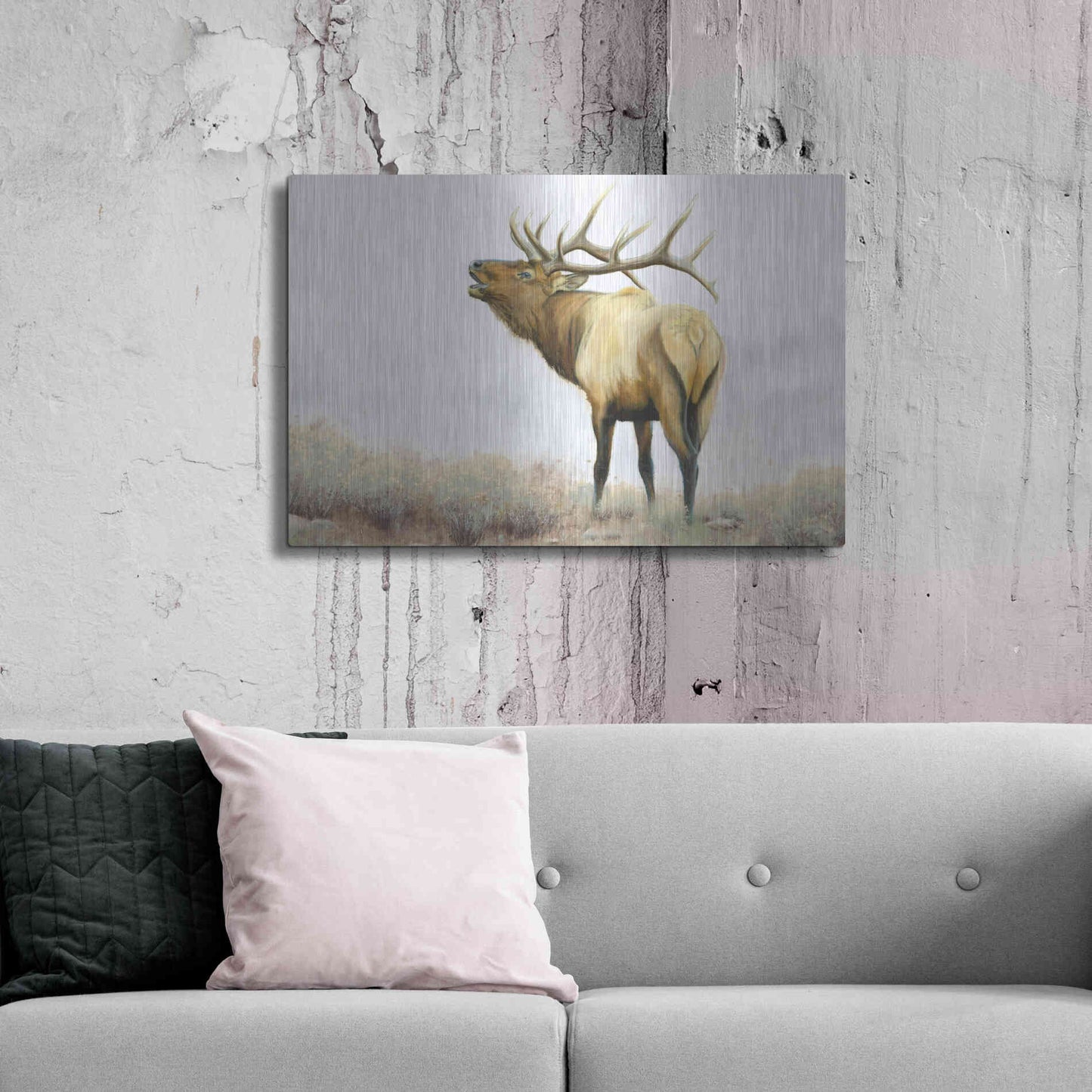 Luxe Metal Art 'Majestic Elk' by James Wiens, Metal Wall Art,36x24