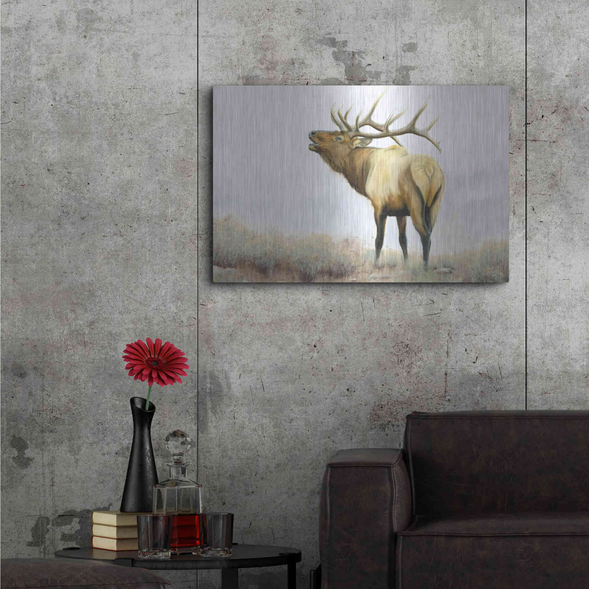 Luxe Metal Art 'Majestic Elk' by James Wiens, Metal Wall Art,36x24