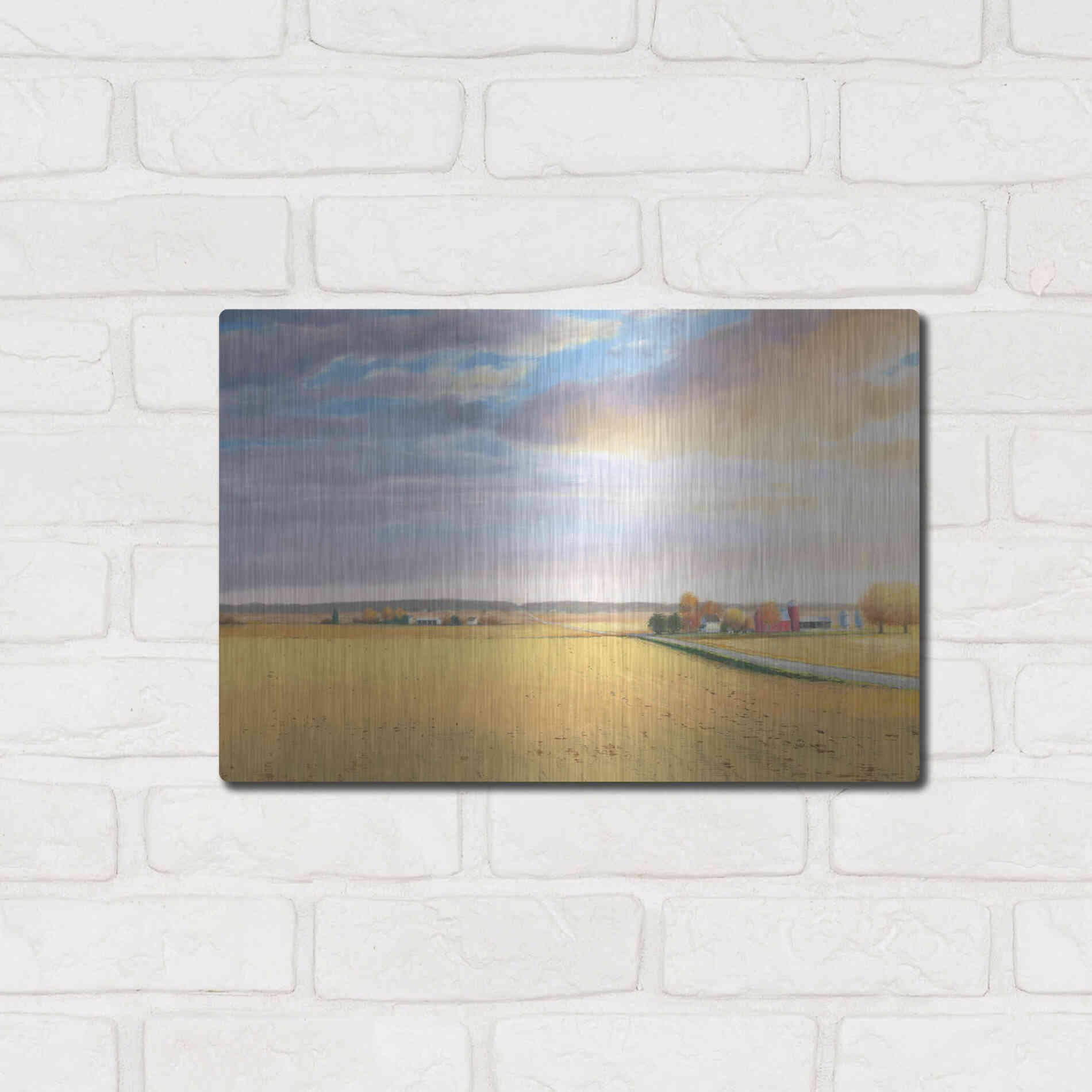 Luxe Metal Art 'Heartland Landscape' by James Wiens, Metal Wall Art,16x12