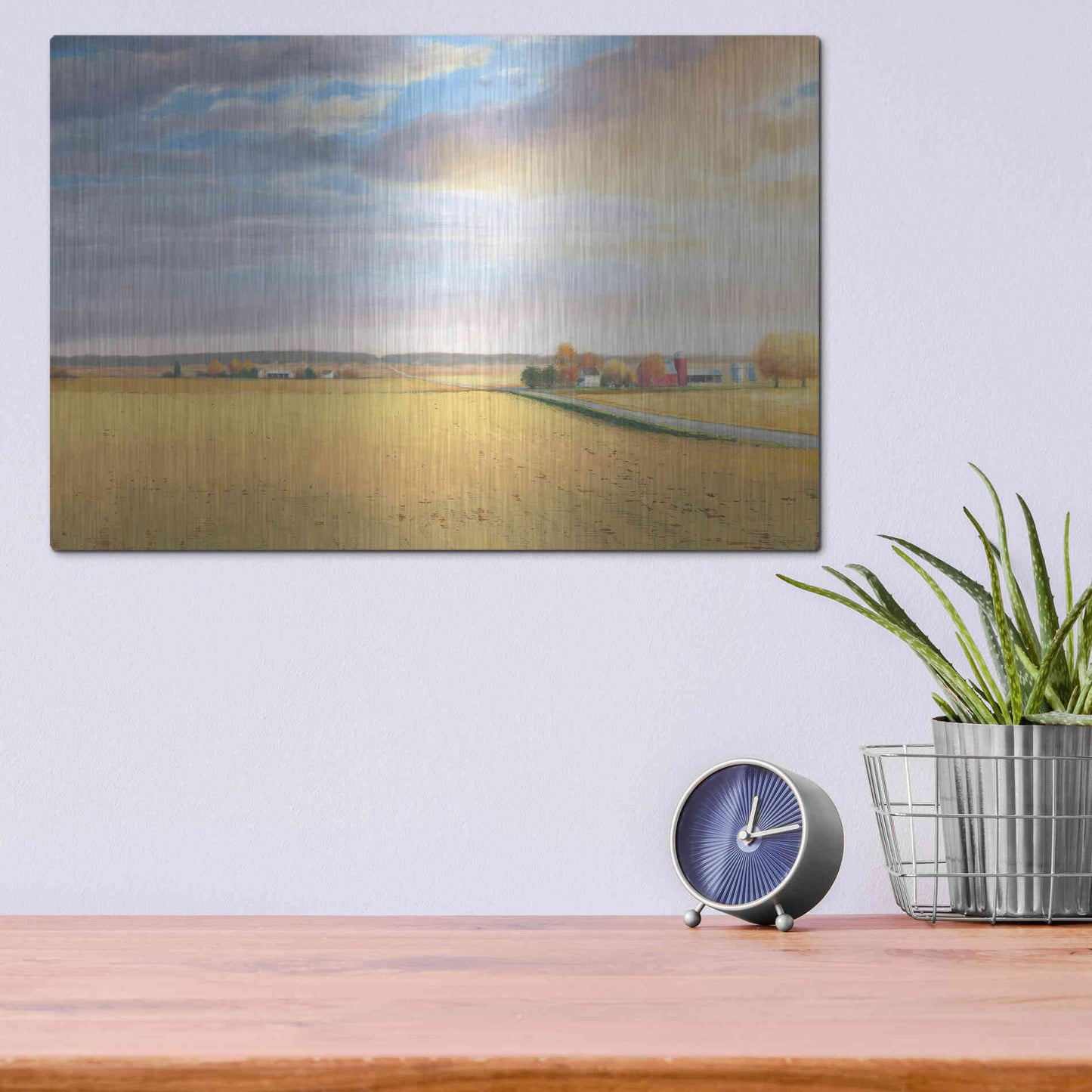 Luxe Metal Art 'Heartland Landscape' by James Wiens, Metal Wall Art,16x12