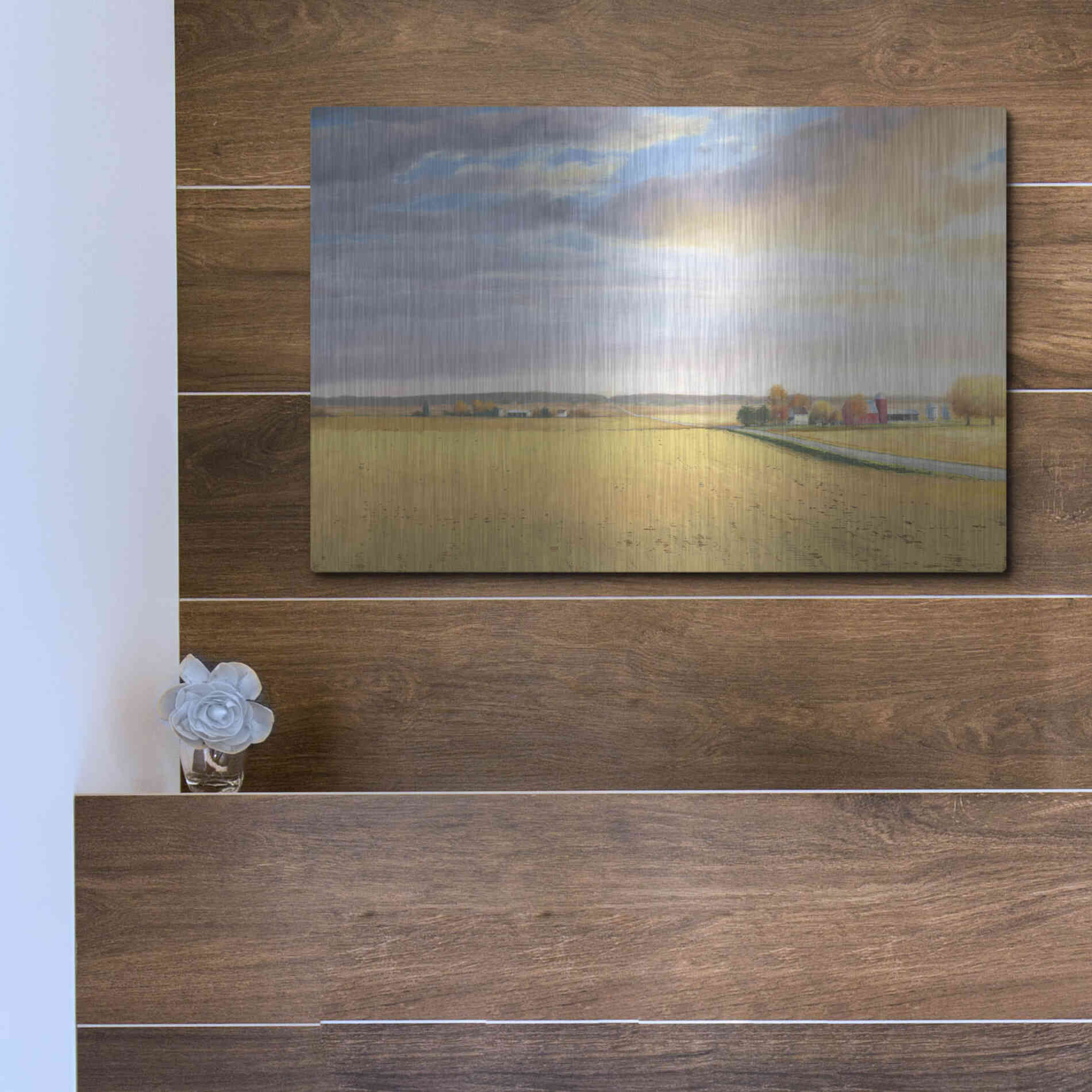 Luxe Metal Art 'Heartland Landscape' by James Wiens, Metal Wall Art,16x12