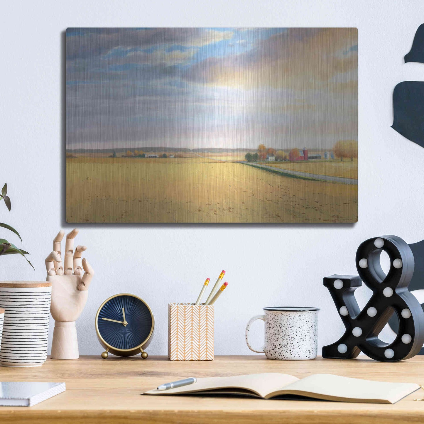 Luxe Metal Art 'Heartland Landscape' by James Wiens, Metal Wall Art,16x12