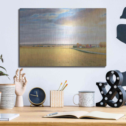 Luxe Metal Art 'Heartland Landscape' by James Wiens, Metal Wall Art,16x12